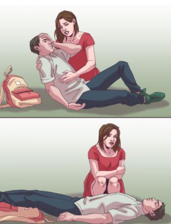 رفع الشخص المصاب بالإغماء عن الأرض