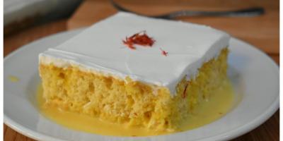 حضري كيك الزعفران بدون بيض.. شهي وسهل