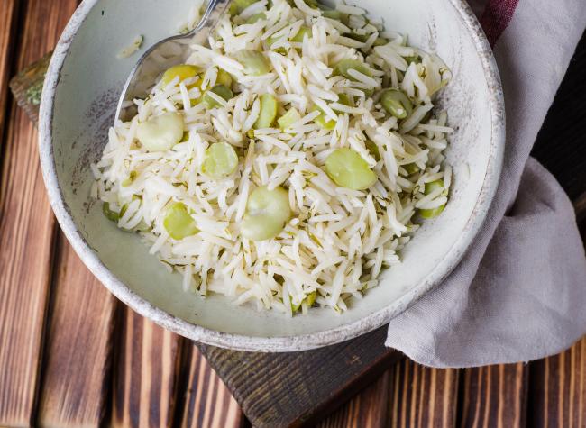 فول اخضر بالرز 