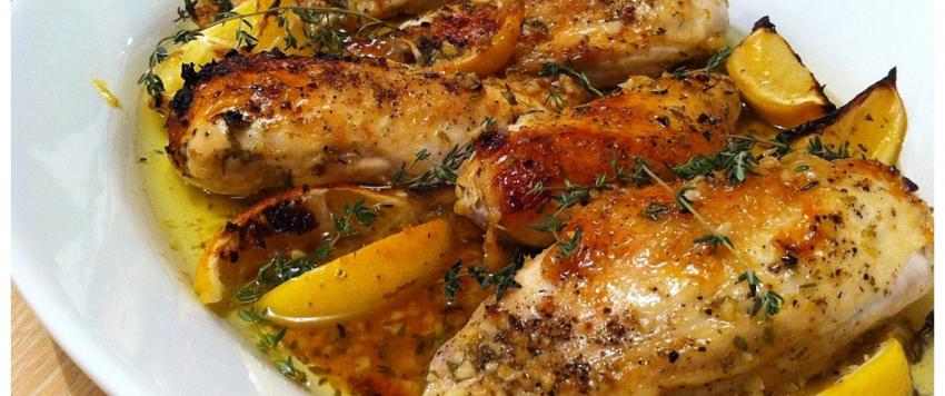 صدور دجاج بالليمون 