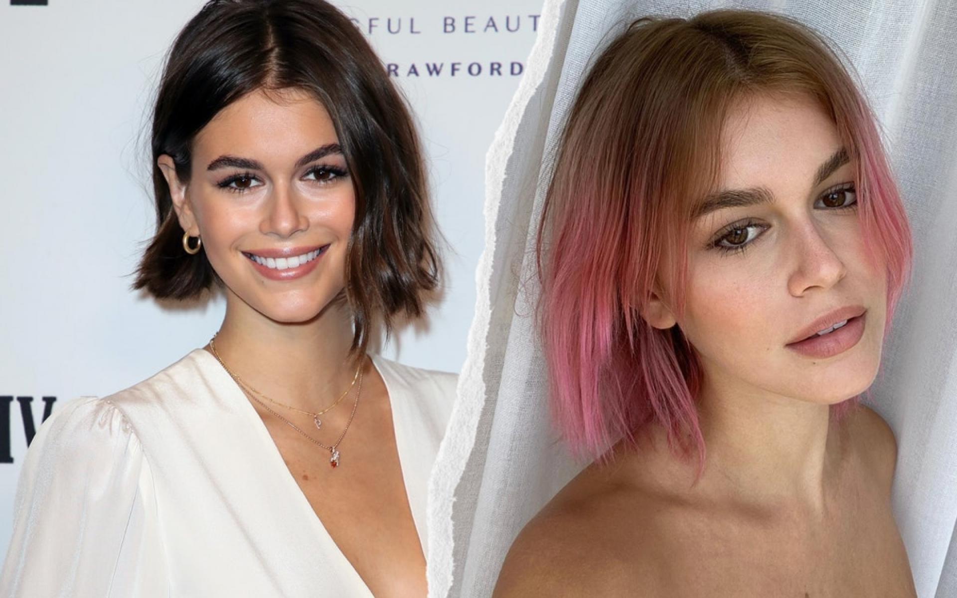 كيا جربر: اختارت عارضة الأزياء الأمريكية كيا جربر اللون الوردي كلون جديد لشعرها في عام 2020.