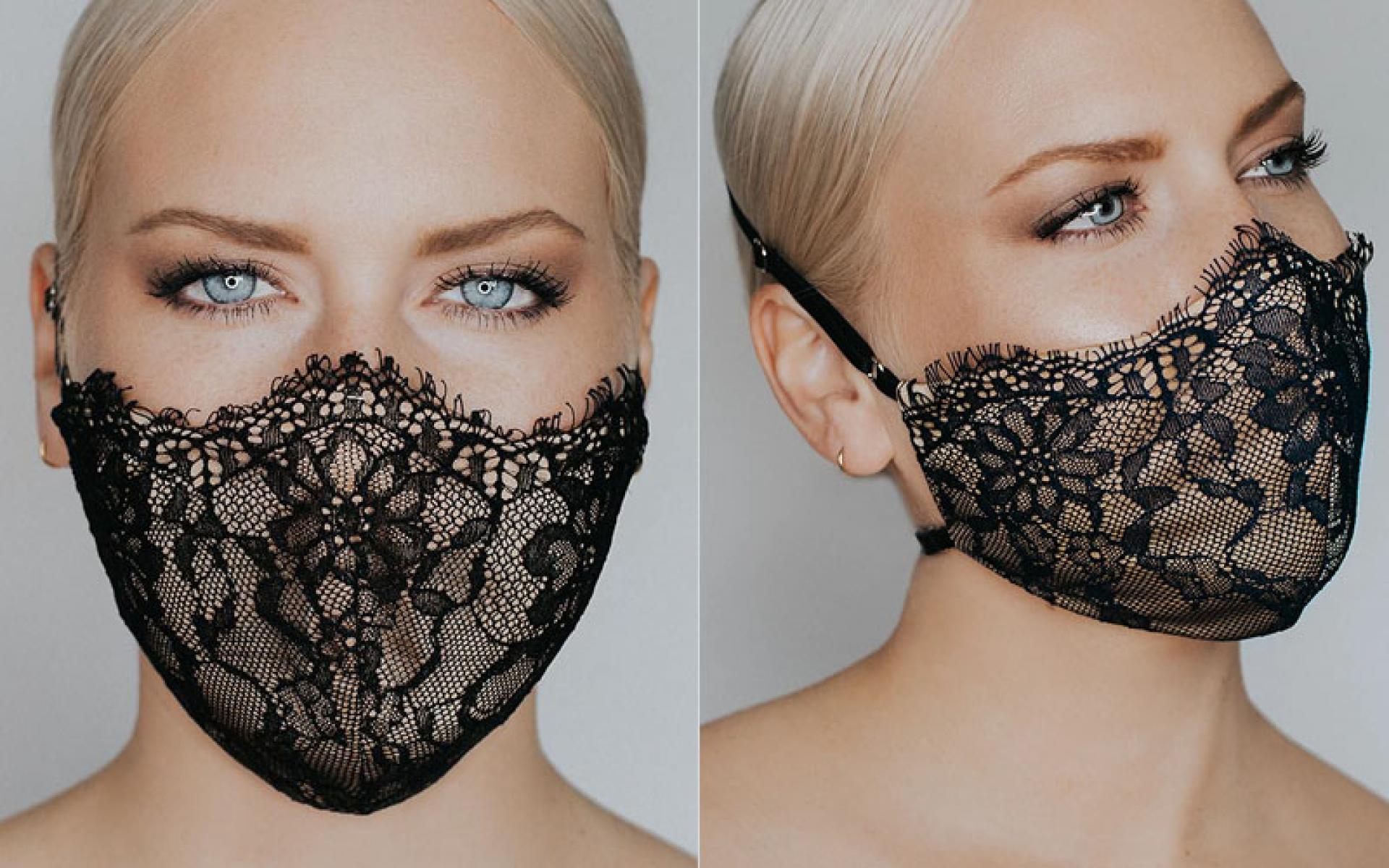 قناع دانتيل أسود